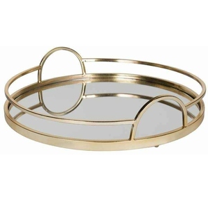 Bandeja redonda de mesa de comedor de acero inoxidable de alta gama Bandeja DE SERVICIO DE METAL multiusos para hoteles y restaurantes para Eid y Ramadán - Product Image 1