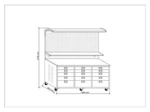 Gabinete de Herramientas Modular de Sobremesa, Banco de Trabajo de Alta Calidad para Taller, Recubrimiento Electrostático en Polvo, Multiusos, OEM - Product Image 6