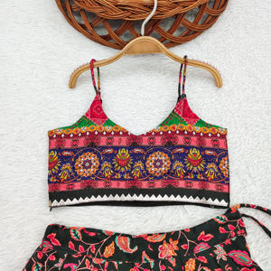 Shoryam Fashion Robe ethnique haut de gamme pour enfants, sans manches, imprimée numériquement, Lehenga Choli, style indien, entièrement cousue, pour filles, pour les fêtes - Product Image 3