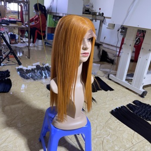 ขายส่งสีส้มสั้นบ๊อบส่วนด้านวิกผมสำหรับผู้หญิงสีดำลูกไม้ด้านหน้าบ๊อบ100% เวียดนามมนุษย์วิกผม - Product Image 3