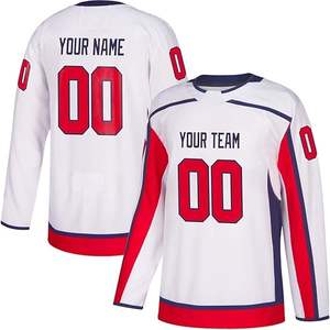 Camisetas de hockey personalizadas, rayas sublimadas con nombre de equipo y número, apliques bordados, ropa de hockey sobre hielo - Product Image 1