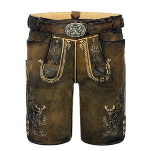 Novedad de Bavarian Garments: Pantalones Cortos Tradicionales de Lederhosen para Hombre, Estilo Urbano Personalizado, Cintura Media, Transpirables - Product Image 4