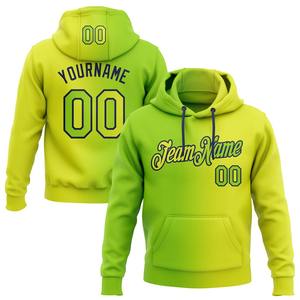 Wholesale & Dropship Custom Stitched Neon <b>Yellow</b> Neon Green-Navy Gradient Fashion Sports Pullover Sweatshirt <b>Hoodie</b> - Product Image 1