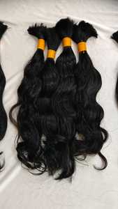 Cheveux humains Remy indiens en vrac, donneur unique, vierges, cuticules alignées, cheveux naturels du Tamil Nadu, double trame machine, texture personnalisée - Product Image 6