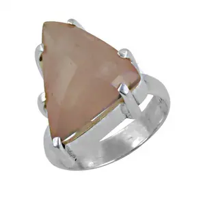Anillo de Plata 925 con Gema Triangular para Mujer, Aretes de Moda - Product Image 1