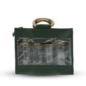 Bolsas de transporte exclusivas ecológicas para vino de Yute natural con cinta a granel para tiendas, fiestas que cumplen con los estándares de calidad - Product Image 3