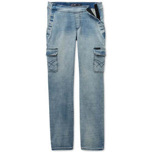 กางเกงยีนส์ทรงบูทคัทแบบปรับได้สำหรับผู้ชาย Seven7 ผ้ายีนส์สโตนวอชพร้อมกระเป๋าแบบมอสเซ็ต สไตล์จีน ทรงสกินนี่ ไซส์ 38X31 สีน้ำเงิน - Product Image 3