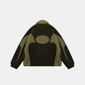 Men's Stylish <b>Sherpa</b> <b>Fleece</b> Jacket Lightweight Stand Collar Recycled Polyester Canvas Casual Outerwear for Winter Wholesale - Product Image 4