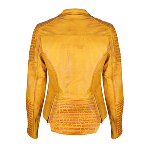 Chaqueta de moto de cuero genuino para mujer, todo negro, CE, protecciones blindadas, chaqueta de moto de carreras para mujer - Product Image 6