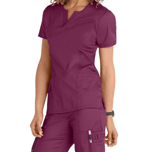 Conjuntos de uniformes de Enfermería de calidad superior estirables para mujeres Spa salón de belleza conjunto de uniforme de dentista médico ajustado con logotipo personalizado - Product Image 3