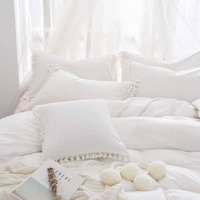 Ensemble de 3 pièces pour la décoration de chambre à coucher, usage hôtelier, housse de couette 100% coton et 2 taies d'oreiller, écologique, cadeau de déménagement bio