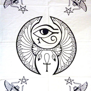 Affiche murale à suspendre, œil d'Horus imprimé, belle petite tapisserie en coton, décoration de porte, faite à la main par des consignateurs indiens - Product Image 1