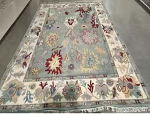 Tapis moderne en laine noué à la main Conception nordique durable Pile en boucle Écologique Antidérapant pour la décoration de salon Leading Indian - Product Image 2