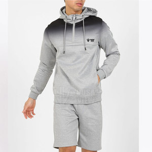 New Arrival Men's Hoodie & Shorts <b>Set</b> Customizable Long Sleeves & Summer Design Best Price for OEM Plus Size Available - Product Image 1
