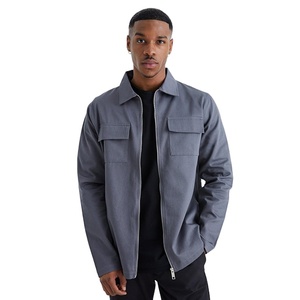 OEM Wholesale Autumn New Arrival Men's Stand Front Windproof Breathable Two Pockets Streetwear Fashion Custom Plain Regular - Product Image 1