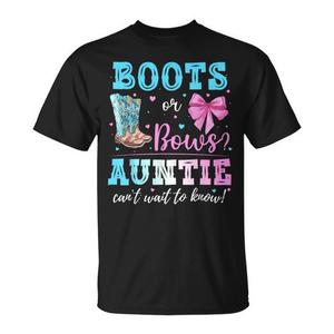 Camiseta para revelación de género de la tía, con diseño de botas o lazos, para anuncio de baby shower - Product Image 1