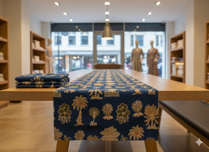 Tissu Popeline Bleu Imprimé en Gros, 100% Coton Biologique Tissé, Respirant, Léger, Écologique, Motif Liberty Adorable pour Filles et Garçons - Product Image 3