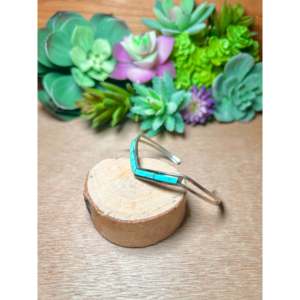 Navajo Handmade Kingman Turquoise & Sterling <b>Silver</b> <b>Cuff</b> <b>Bracelet</b> Cultural Collectible Jewelry - Product Image 3
