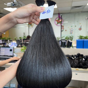 Venta al por mayor 100% de onda recta sedosa Remy extensiones de cabello tejido de alta calidad 100% cabello humano a granel Color Natural longitud 20 80cm - Product Image 1