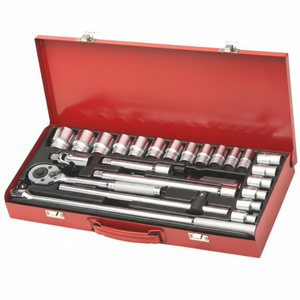 Hand <b>Tool</b> <b>Kit</b> 1/2" 25-Piece CV-Steel Sockets with Matt Finish Flex Handle Hard Case OEM - Product Image 1