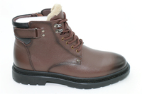 Bottines d'hiver en cuir véritable personnalisées avec logo d'usine pour hommes Bottes d'équitation en fourrure Bottes en cuir