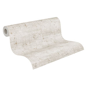 Rouleaux de papier peint en vinyle non tissé fabriqués en Allemagne - Texture métallisée gris blanc or - 10,05x0,53m Très adapté au salon et aux hôtels - Product Image 1