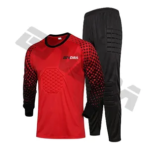 Maillot et pantalon de gardien de but rembourré pour homme, uniforme de gardien à manches longues pour adulte, Kit de maillot d'entraînement de Football, uniforme de gardien de but