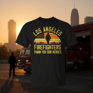 T-shirt haut de gamme « Merci aux pompiers de Los Angeles, nos héros » - Product Image 3