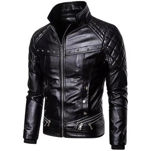 Chaqueta de Cuero con Revestimiento de Lona de Alta Calidad para Hombre, Color Sólido, Informal, Transpirable y Resistente al Viento para Invierno - Product Image 5