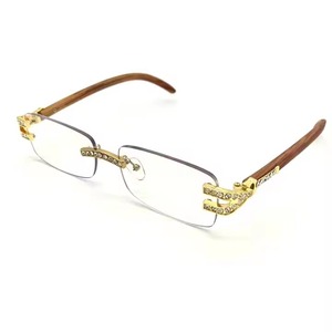 แว่นกันแดดเพชรไอซ์ทรงฮิปฮอปหรูหรา VVS Moissanite มีกรอบกระจกสีแดงสีน้ำเงิน - Product Image 4