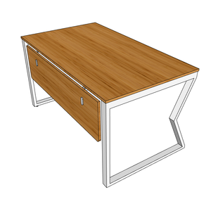 MBamboo 140x80cm Desk Simple Style Solid Wood Computer <b>Table</b> with Assembled Iron Legs and Drawer for Bedroom or Home Office - Product Image 4