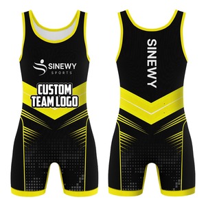 Combinaisons de lutte personnalisées en gros avec logo sublimé, uniformes de lutte professionnels - Product Image 5