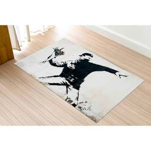 Banksy Flower Graffiti <b>Rug</b>, <b>Outdoor</b> <b>Rugs</b>, Printed <b>Rug</b>, Front Door <b>Rug</b>,Nonwoven Soft <b>Rug</b> - Product Image 5
