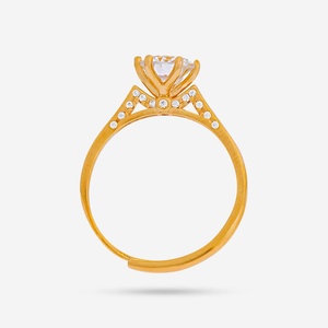 Bague Chevalière en Argent 925 Plaqué Or Rose pour Femme avec Zircon et Sertissage à Griffes – Élégante Bague de Fiançailles – 188519 - Product Image 4
