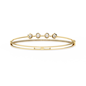 Fabulous 18K <b>Gold</b> Lab Grown Diamond Bracelet & <b>Bangle</b> Luxurious Jewelry - Product Image 1