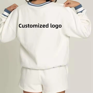 ชุดวอร์มกางเกงขาสั้นเสื้อสเวตเตอร์สวยป้ายแบบกำหนดเอง - Product Image 5