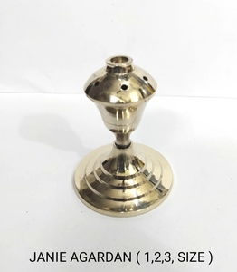 Soporte de Dhoop de latón de venta de tendencia con mango de madera conos de Dhoop tradicionales indios o incienso de resina palo de incienso de latón Agardan - Product Image 6