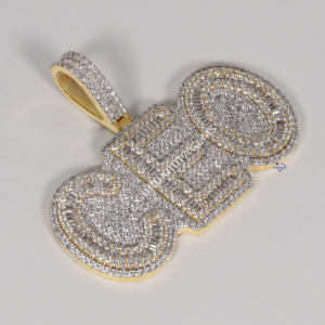 จี้เพชร14kt สีเหลืองทองที่เป็นเอกลักษณ์ดึงดูดความสนใจสไตล์ฮิปฮอปเพิ่มความชัดเจนให้กับของขวัญที่สมบูรณ์แบบ - Product Image 6