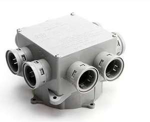 Caja de Conexión para Conducto de PVC Estándar de 8 Entradas y 1 Salida con Conector Moldeado, Caja Redonda para Muro de Hormigón - Product Image 5