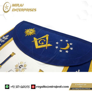 Tablier de maître maçonnique personnalisé Tablier MASTER MASON BLUE LODGE-AUTEL, SOLEIL, LUNE ET PILIERS - Product Image 4