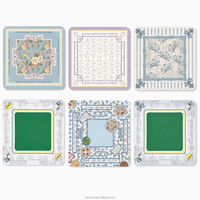 Tapis de Mahjong Américain Personnalisé 31,5x31,5 pouces Antidérapant, Tapis de Jeu Imprimé Floral Coastal pour la Maison, le Club et les Fêtes