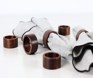 Natural Brown Wooden Napkin Rings <b>for</b> Dining Kitchen Party <b>Wedding</b> Outdoor Table-Enhance Home Decor Stylish Tissue Bo - Product Image 3