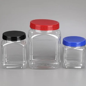 Frascos de plástico Pavico superventas de alta calidad de 1000ml de capacidad, tarro cuadrado de plástico PET para alimentos secos, frutos secos - Product Image 4