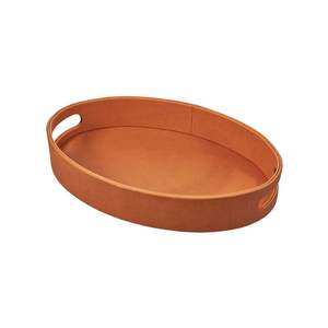 Plateau en cuir de qualité supérieure utilisé comme fourre-tout pour la table console d'entrée ou l'organisation élégante de vanité de chambre à coucher - Product Image 6