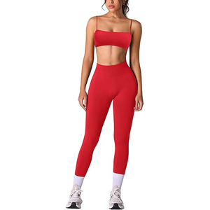 Conjuntos deportivos para mujer, sujetador deportivo y leggings sin costuras, de cintura alta, elásticos, transpirables, para yoga. - Product Image 4