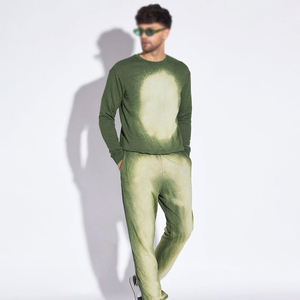 Logo personnalisé à capuche hiver hommes survêtements chemises évasées pantalons survêtements empilés pour survêtement 100% coton - Product Image 1