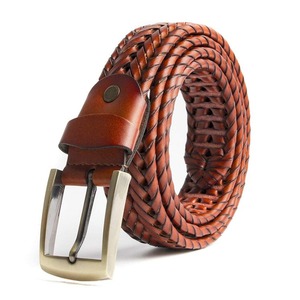 Luxury Man <b>Knitted</b> <b>Belts</b> Black Brown Steel Iron Buckle Casual Style Heavy Duty High Strength 3.5cm Width 110-130cm Length - Product Image 6