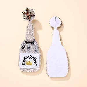 Pendientes de cuentas de perlas blancas de estilo étnico bohemio, joyería colgante en forma de botella de oro hecha a mano para ropa de fiesta, pendientes de moda - Product Image 2