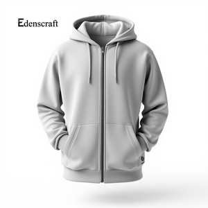 Sweat à capuche zippé décontracté pour hommes Veste polaire confortable et chaude Streetwear moderne Couleur unie Automne Hiver Techniques de teinture unie - Product Image 2