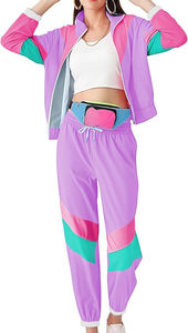 Conjunto Deportivo Impermeable con Logotipo Personalizado, Chaqueta Cortavientos y Pantalones Deportivos para Mujer, Conjunto Deportivo con Bloques de Color - Product Image 3